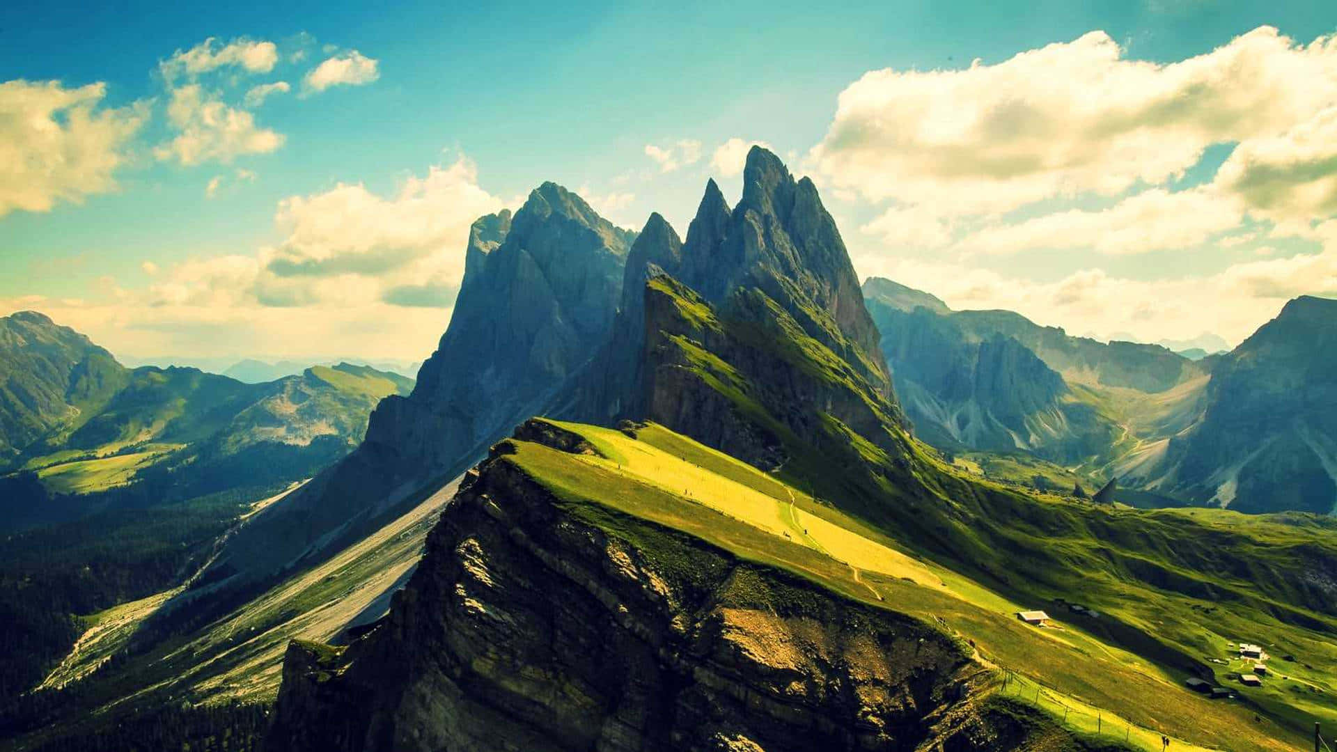 Dolomite Alper Italien Mountains Landscape Tapet Wallpaper