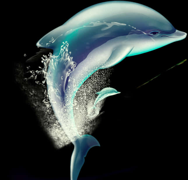 Dolphin Emerging From Water Art PNG