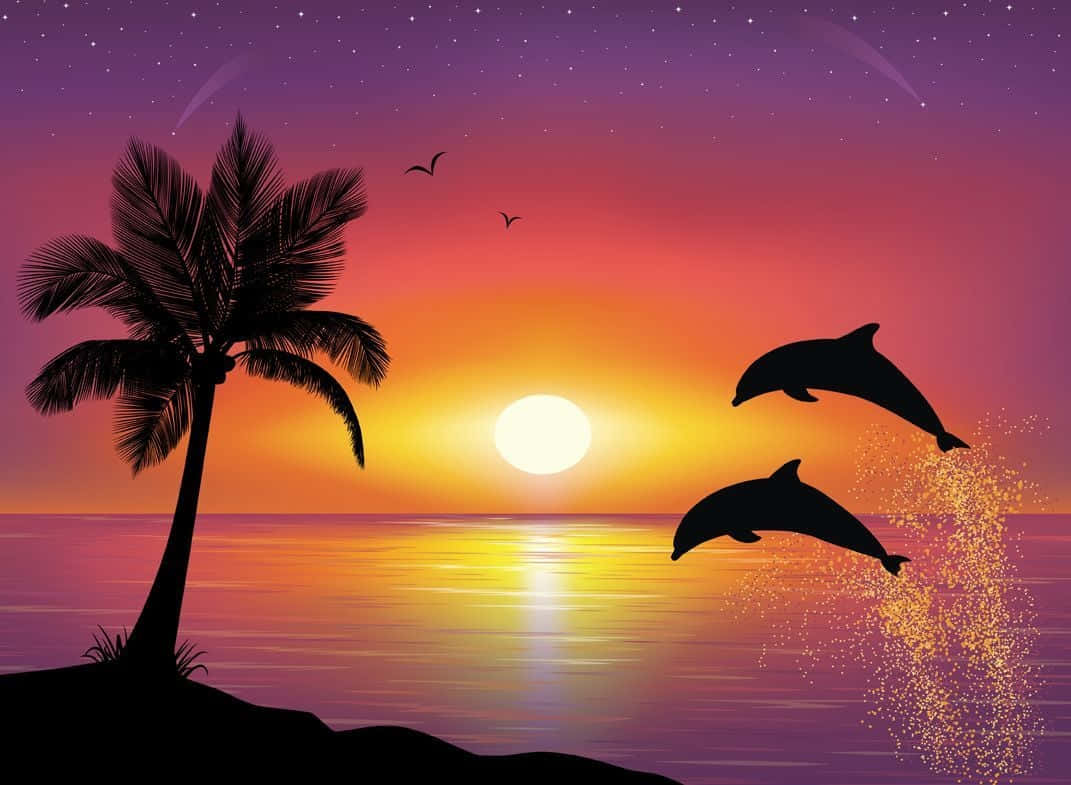 Watch a magnificent sunset with its newest admirers. Wallpaper