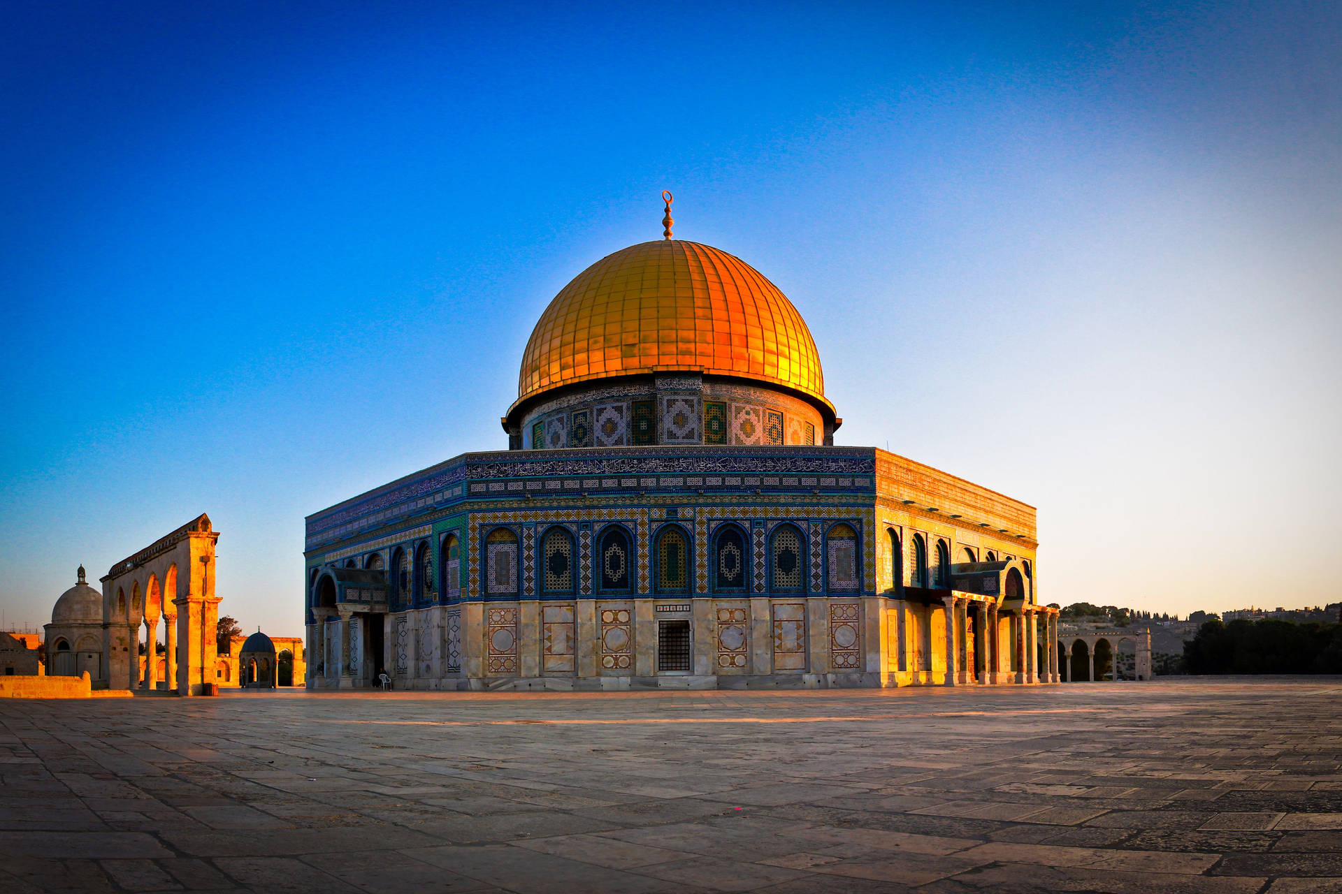Dome Of The Rock Setting Sun Picture