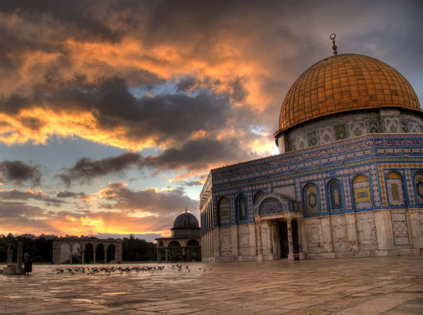 Dome Of The Rock Sunset View Wallpaper