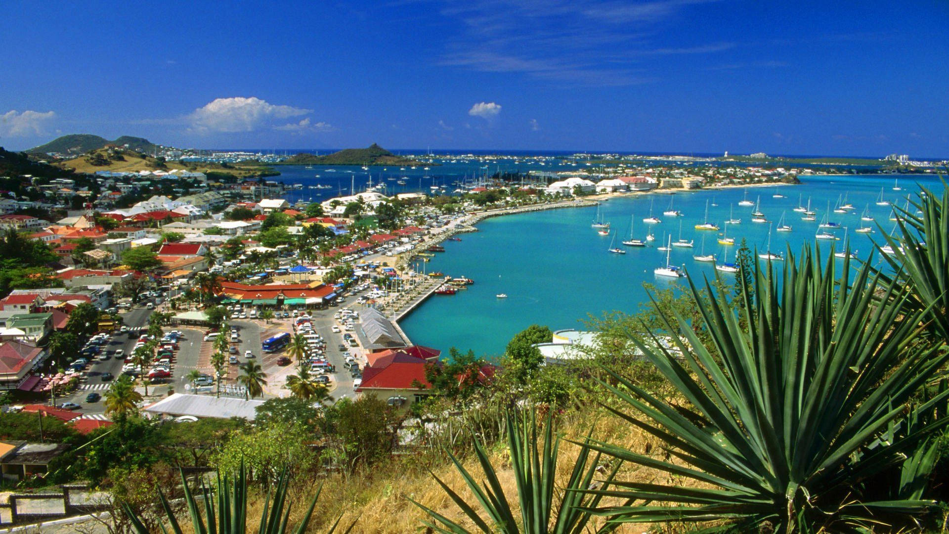 Vistaaérea Da Cidade De Dominica. Papel de Parede