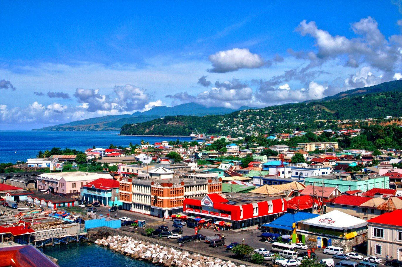 Dominica Colorful Houses Wallpaper