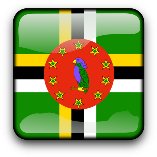 Dominica Flag Button Graphic PNG