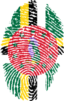 Dominica Flag Fingerprint Art PNG