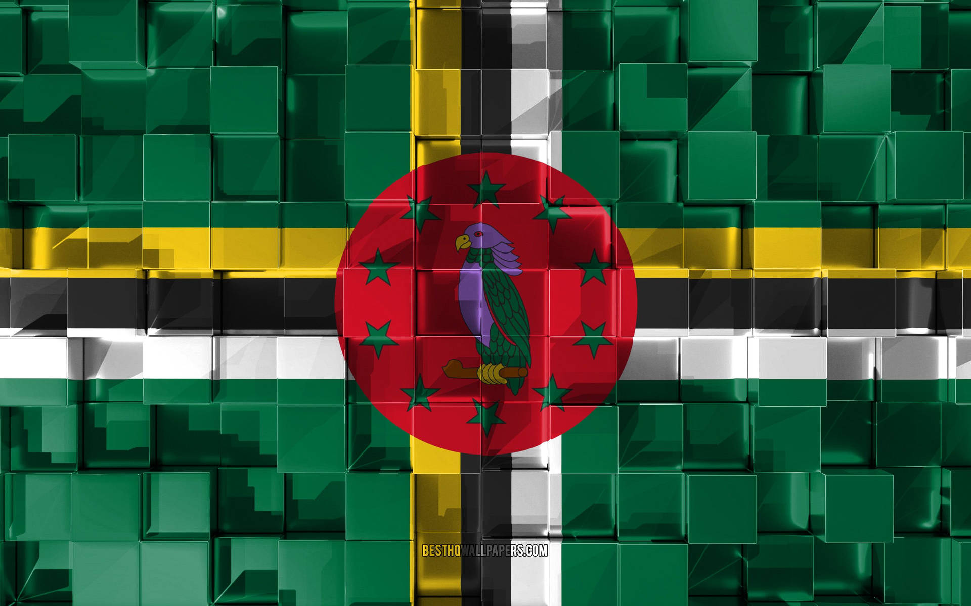 Rompecabezascuadrado De La Bandera De Dominica Fondo de pantalla