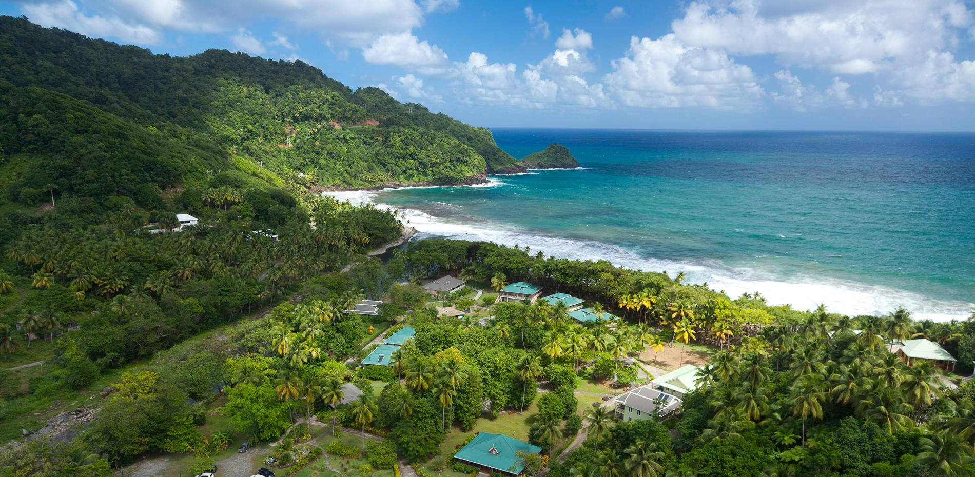 Belyser den natobservatør på Dominica Island Top View Wallpaper