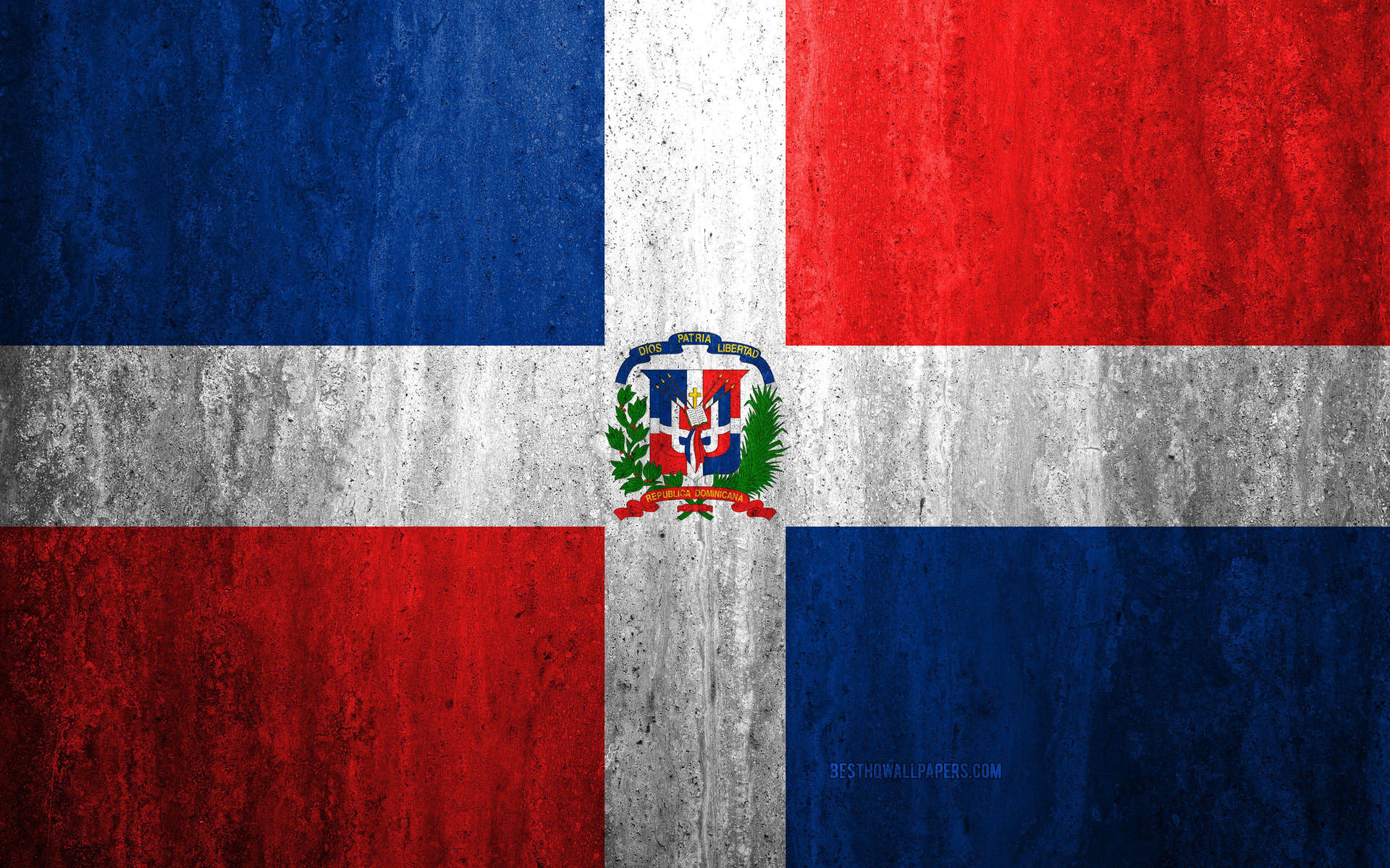Flaget Tapet fra Den Dominikanske Republik: Se Den Dominikanske Republiks flag smukt skildret på dette tapet. Wallpaper