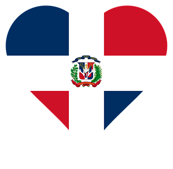 Dominican Republic Flag Heart Shaped PNG