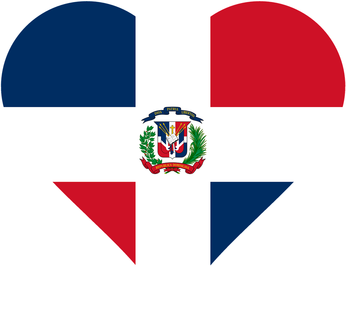 Dominican Republic Flag Heart PNG