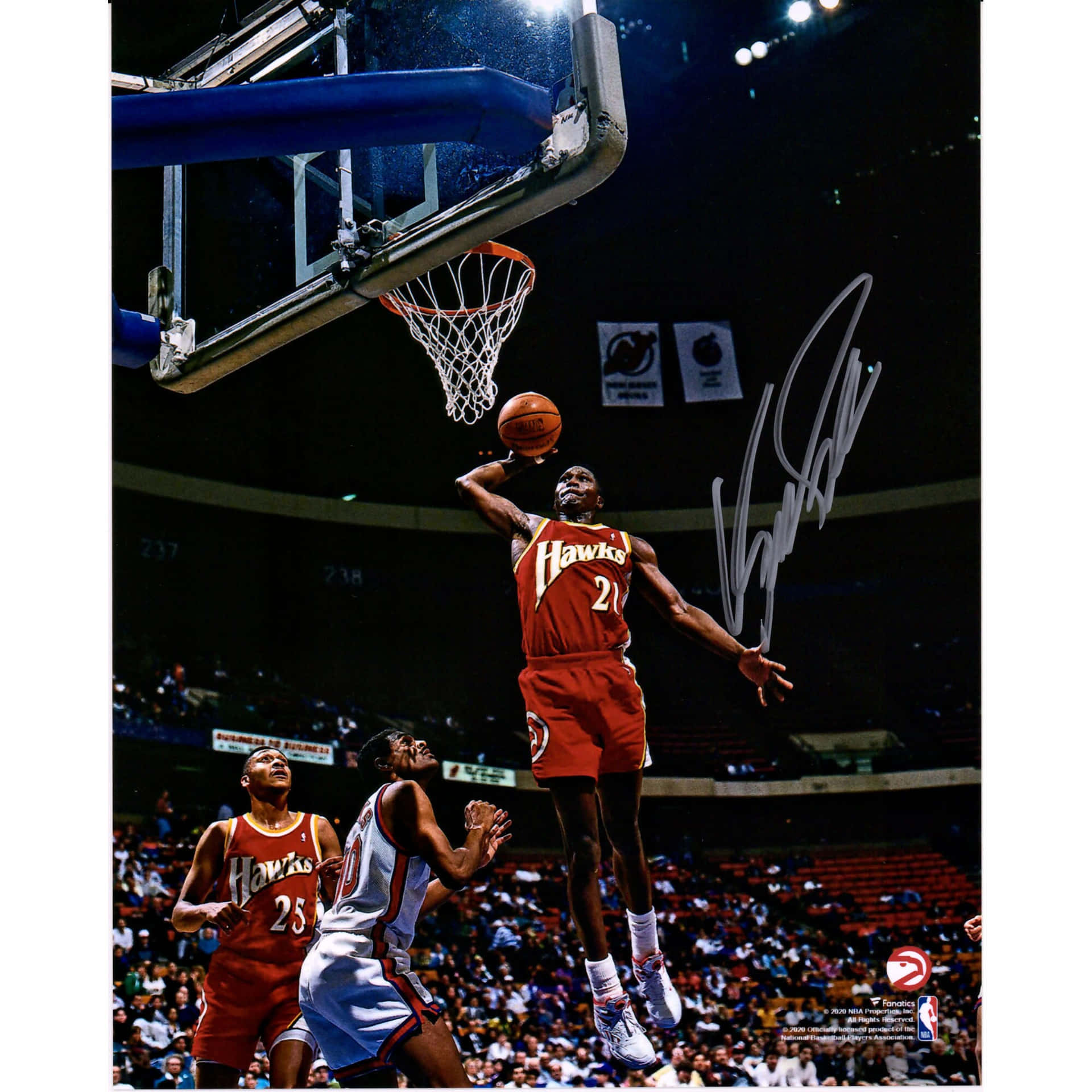 Dominique Wilkins Atlanta Hawks Slam Dunk Photography Wallpaper