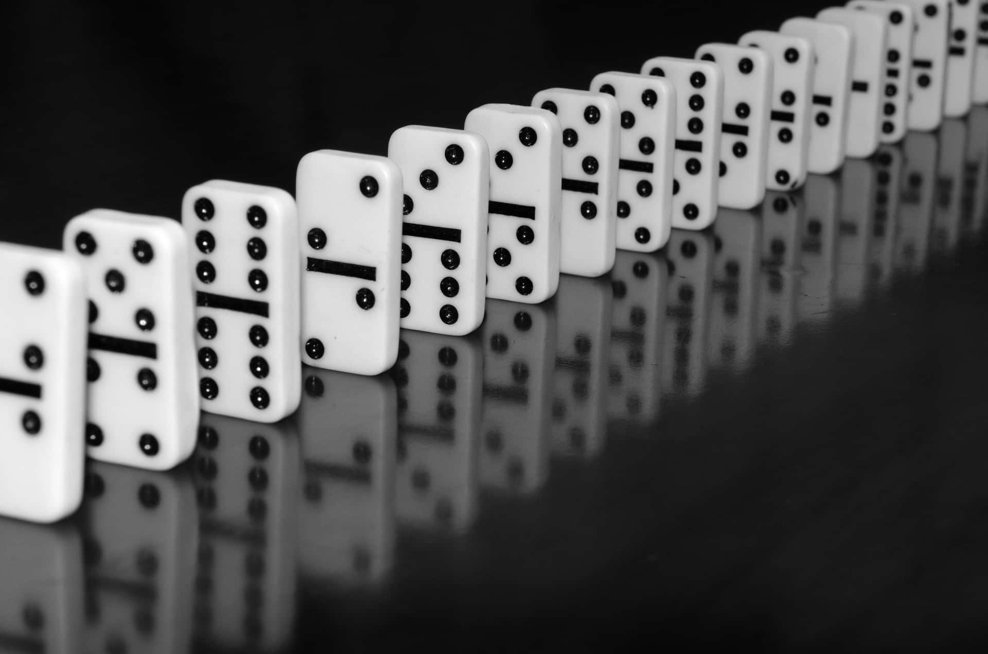 Domino abstract background with black and white pieces