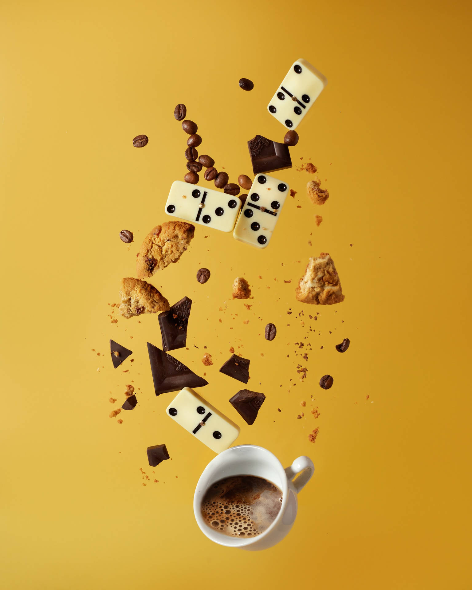 Domino, Coffee, Biscuits And Chocolates Wallpaper