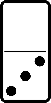 Domino Tile Three Four Black Dots PNG