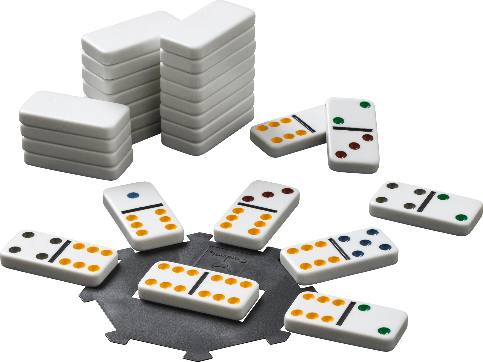 Dominoes Game Pieces Scattered PNG