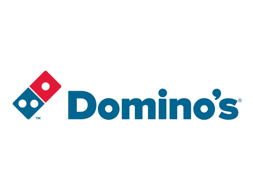 Logoda Dominos Pizza Em Fundo Branco. Papel de Parede