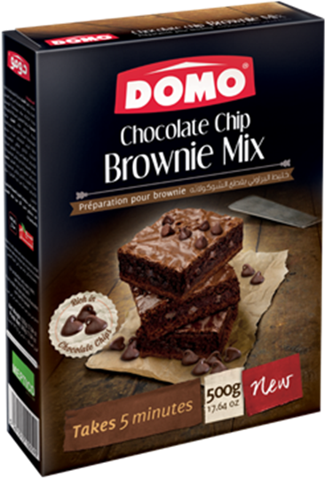 Domo Chocolate Chip Brownie Mix Box PNG
