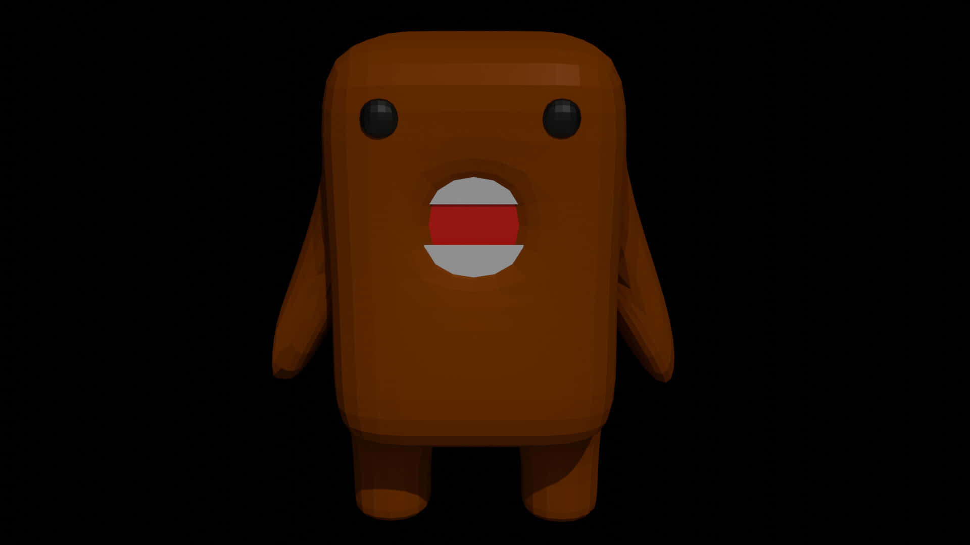 Download Domo Kun Characteron Black Background Wallpaper | Wallpapers.com