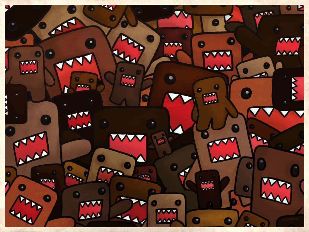 Domo Kun_ Crowd_ Illustration Wallpaper