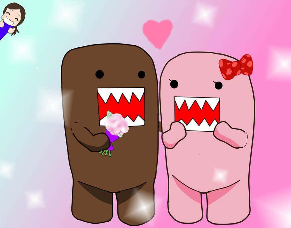 Domo Kunand Friend Celebrating Love Wallpaper