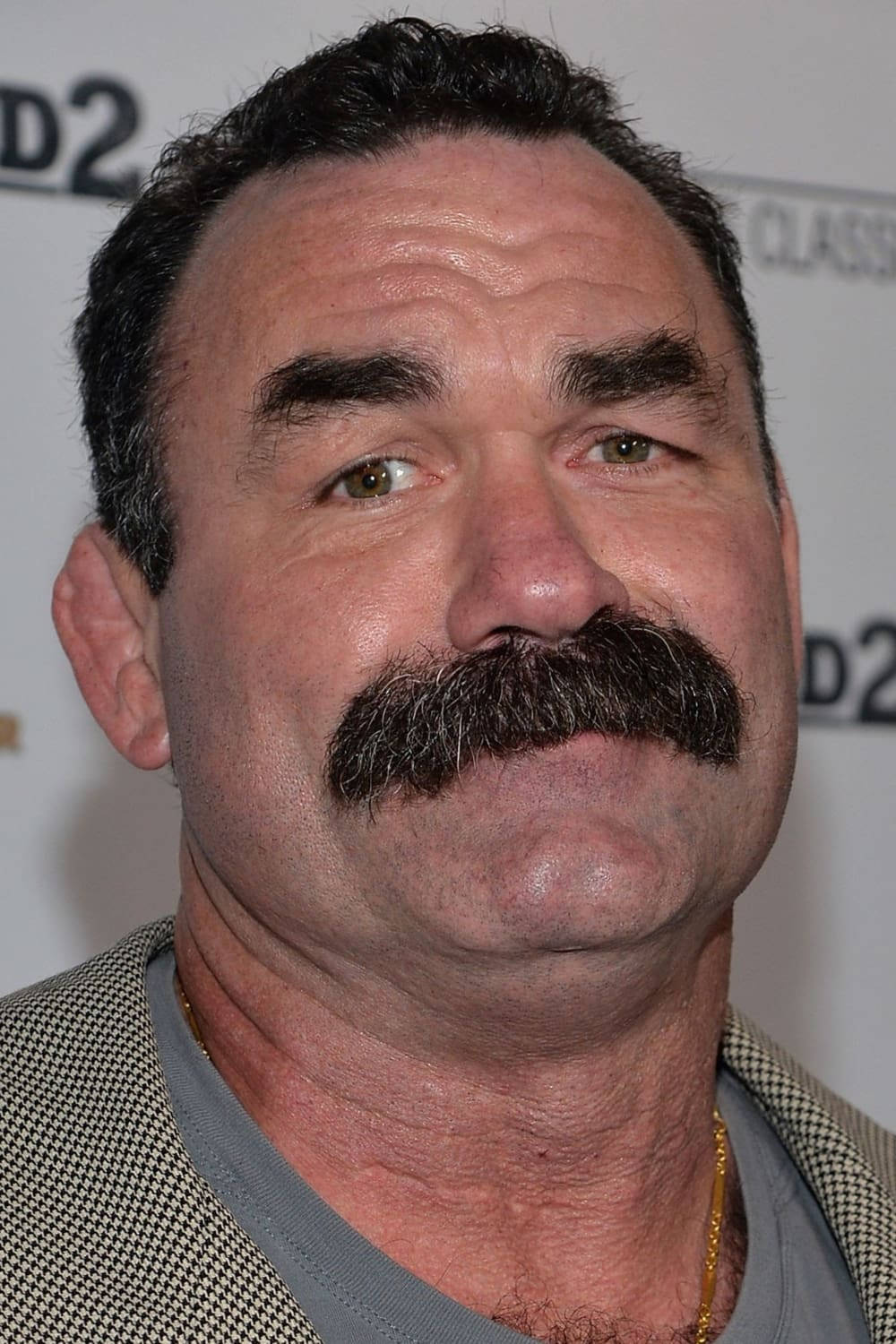 Don Frye Against White Background With Text Wallpaper