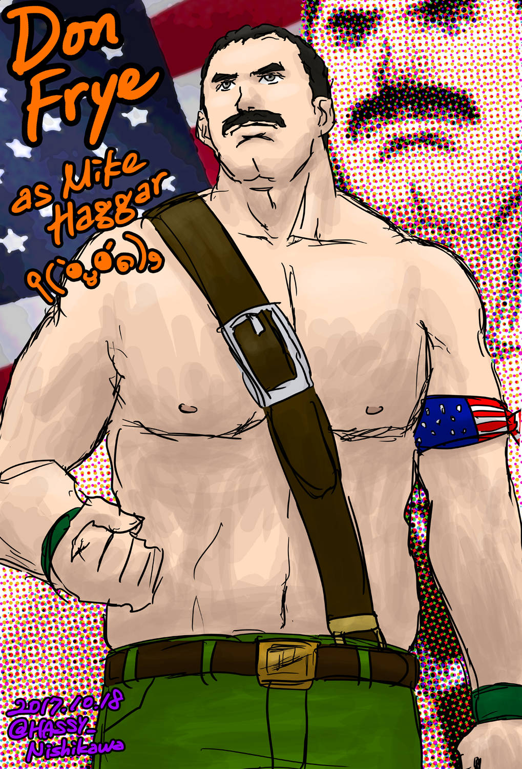 Don Frye Graphic With American Flag Wallpaper