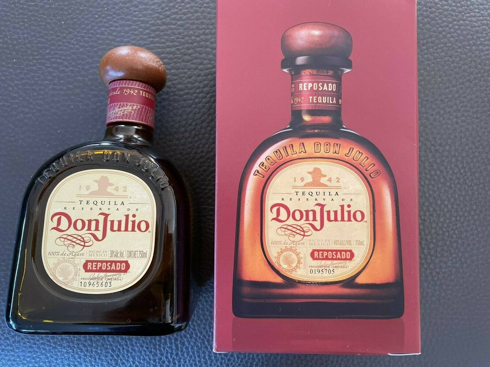 Don Julio Tequila Reposado On Leather Surface Wallpaper