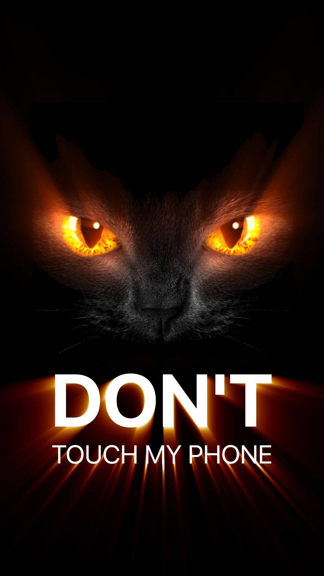 Don't Touch My Phone Cat Eyes Wallpaper