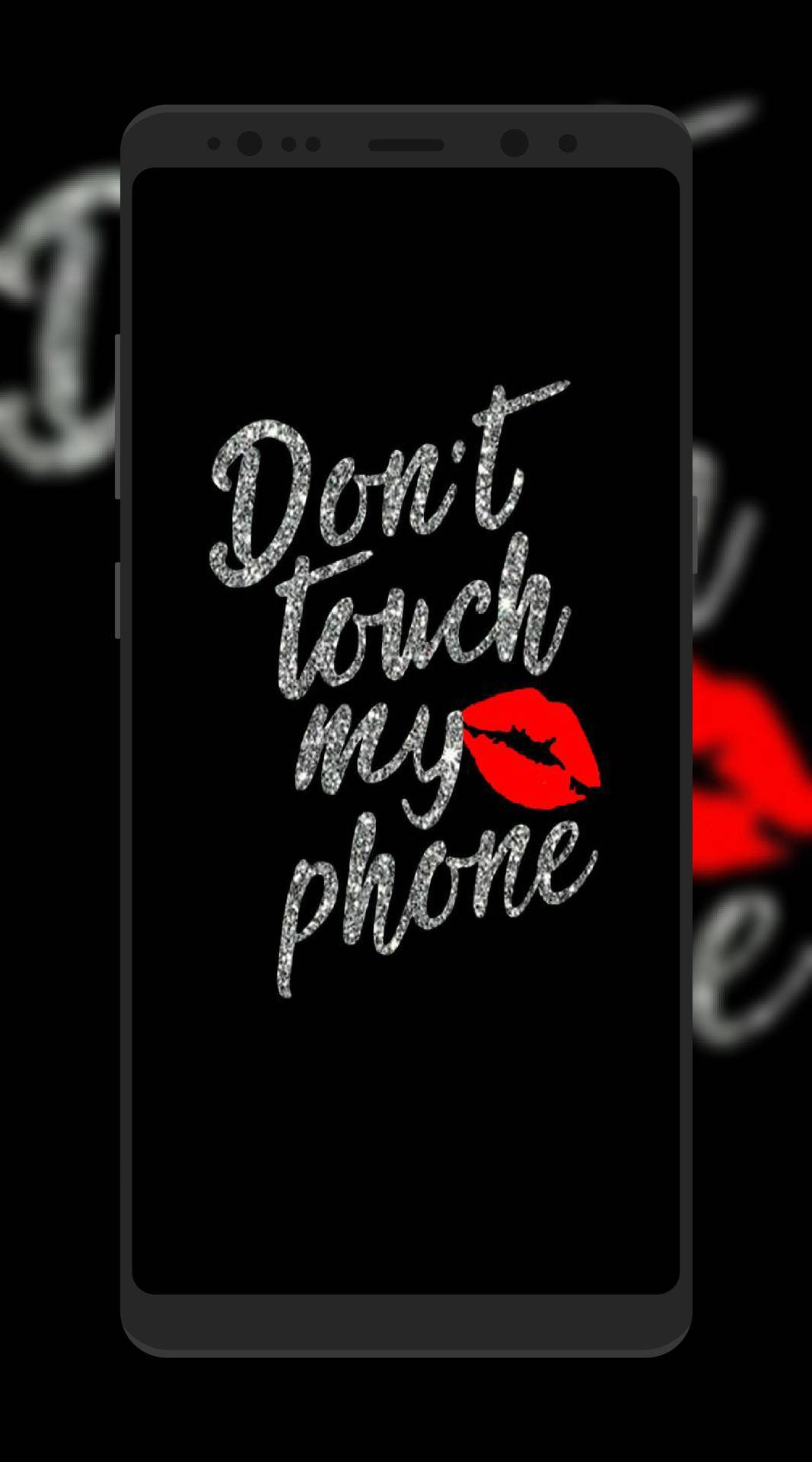 Don't Touch My Phone Red Kiss Wallpaper