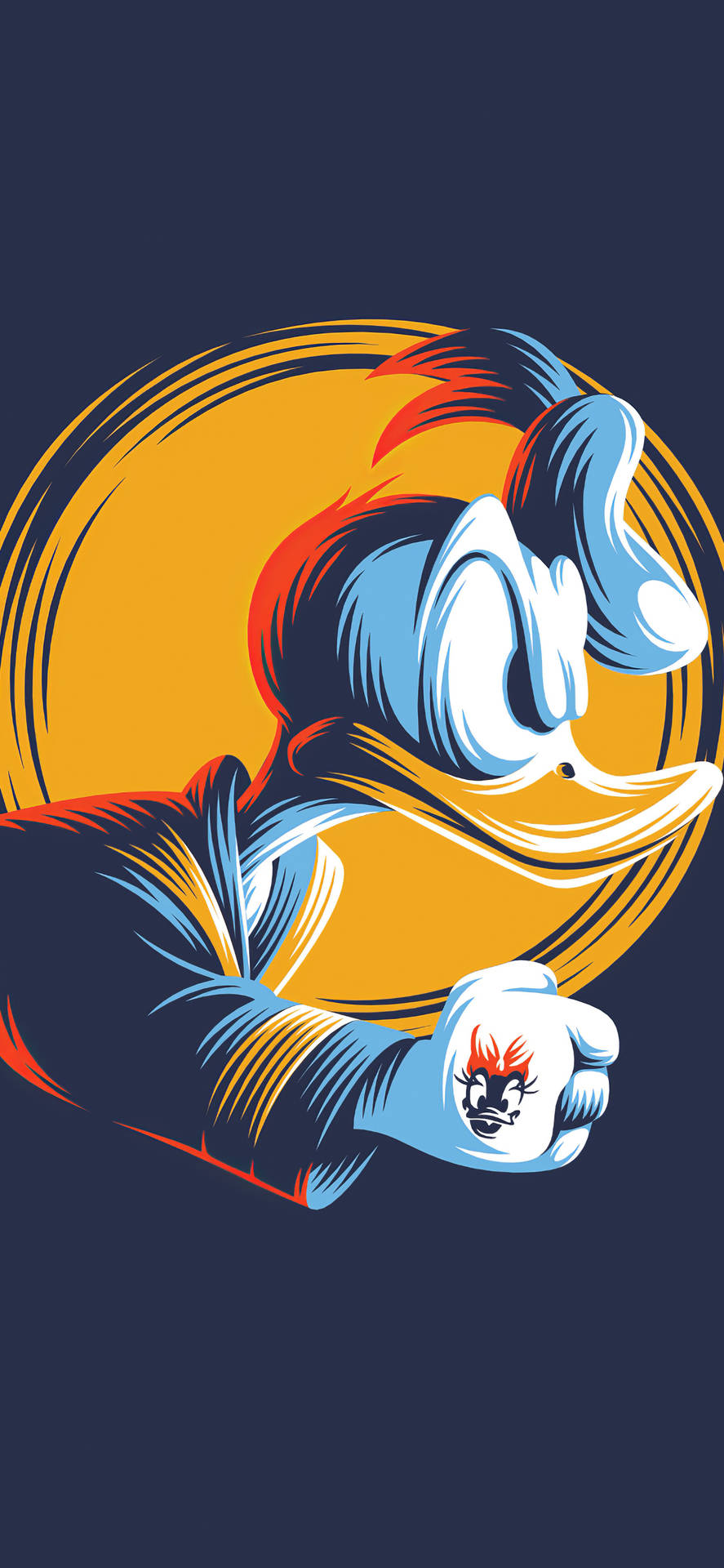 Papelde Parede De Donald Duck Art Para Iphone X Em Estilo De Desenho Animado. Papel de Parede