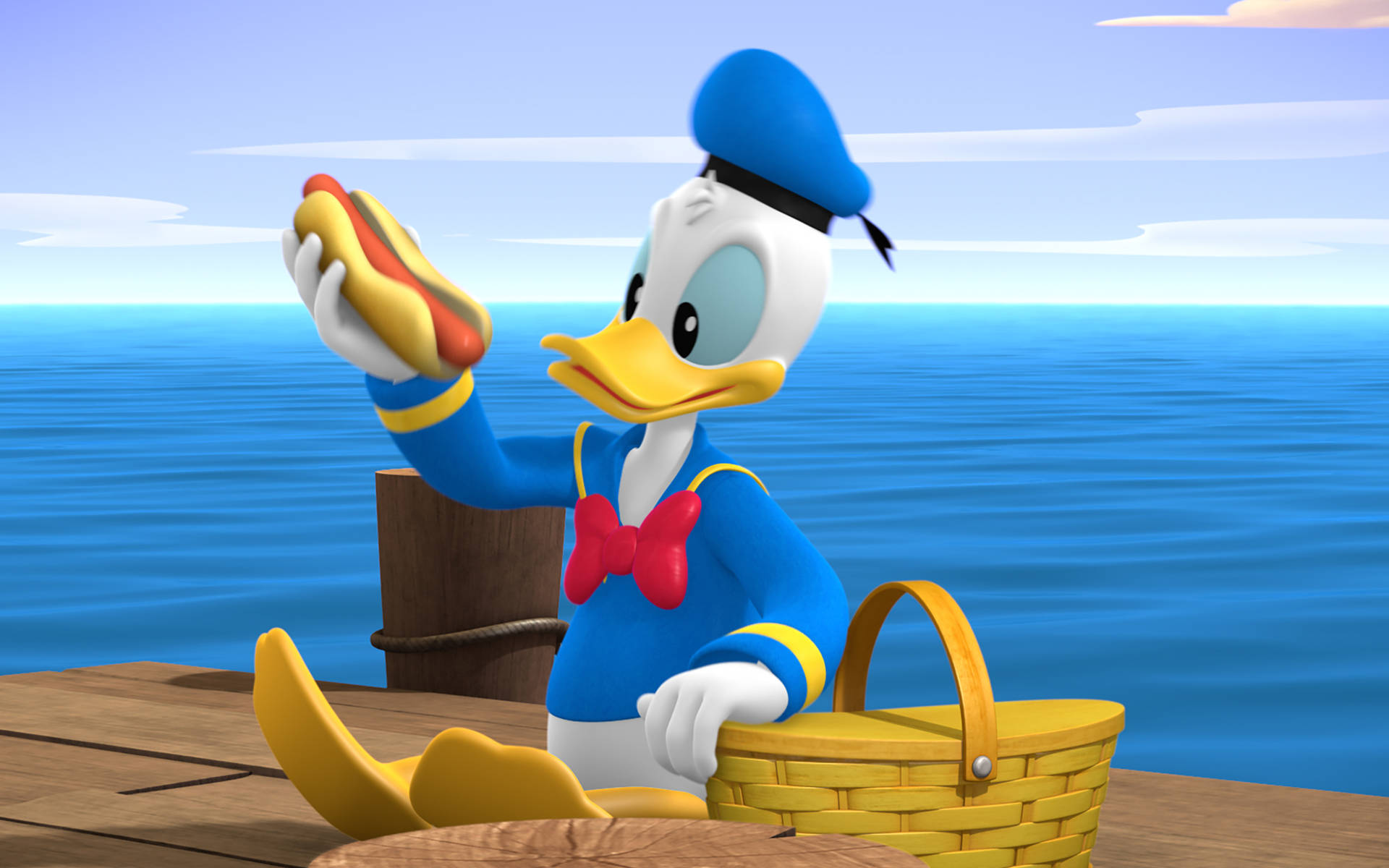 Donald Duck At Dock Wallpaper