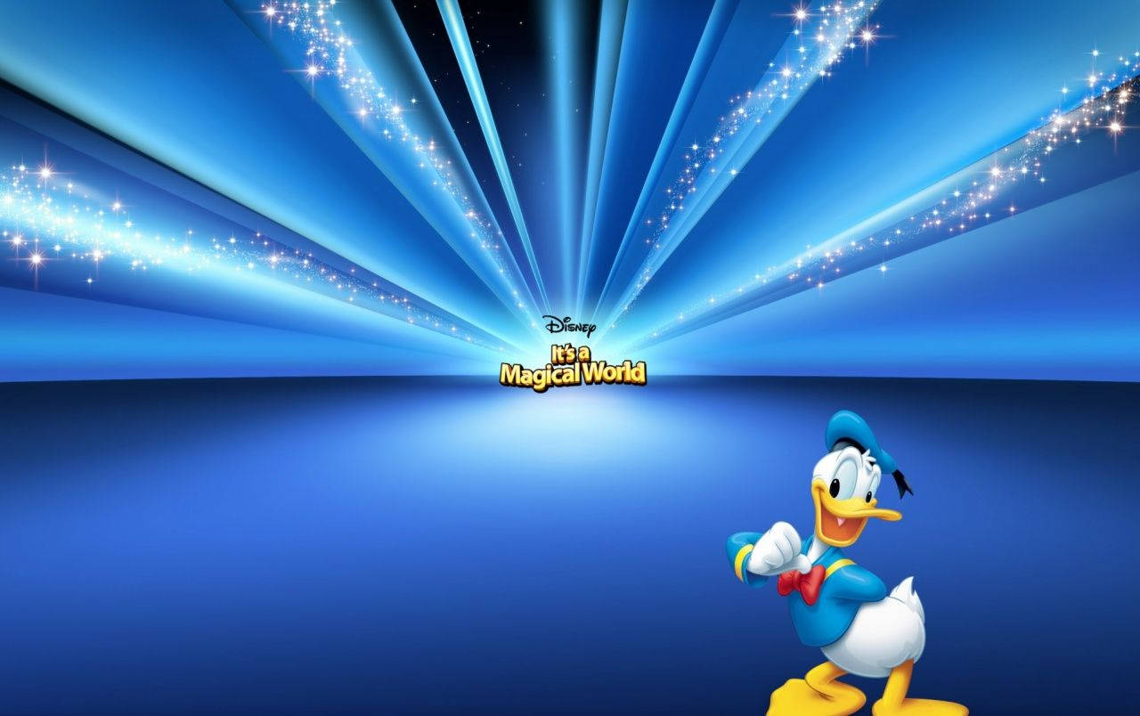 Donald Duck Blue Magical World Background Wallpaper