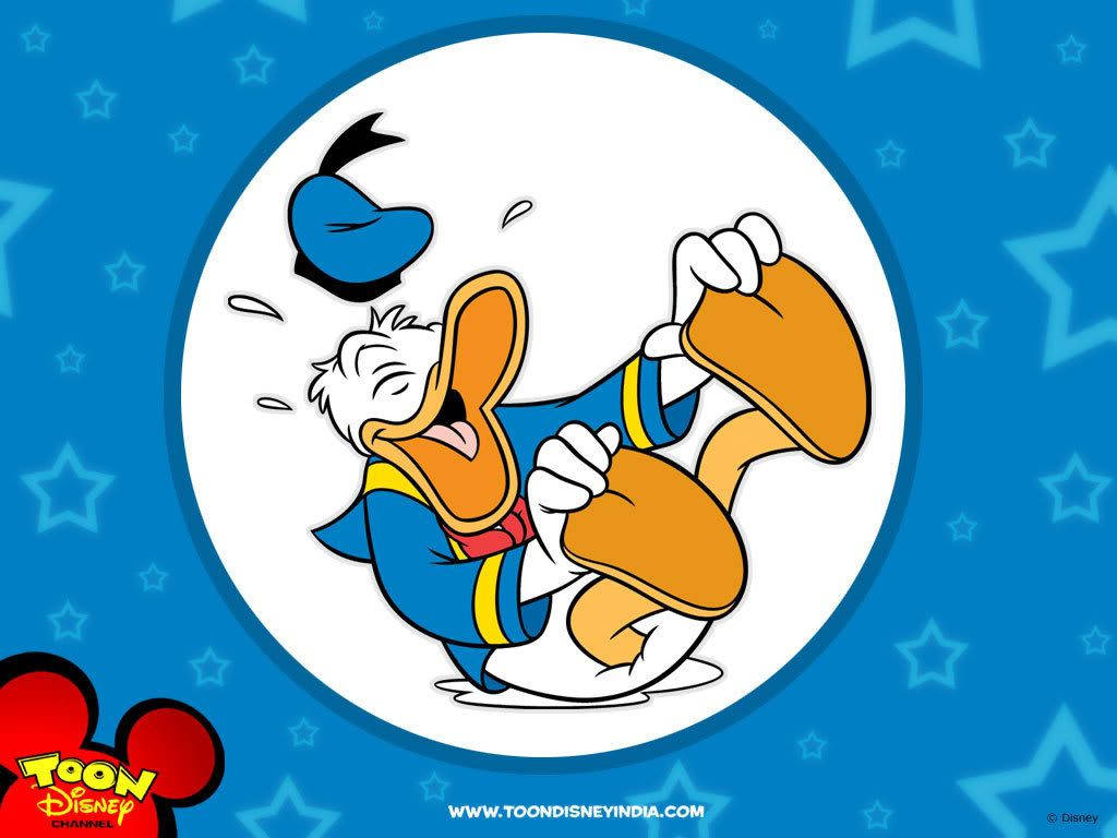 Donald Duck In Blue Star Background Wallpaper