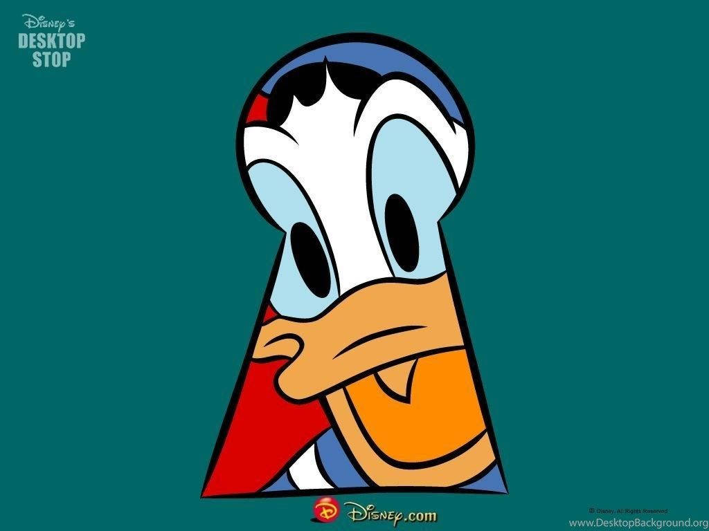 Donald Duck Key Hole Illustration Wallpaper