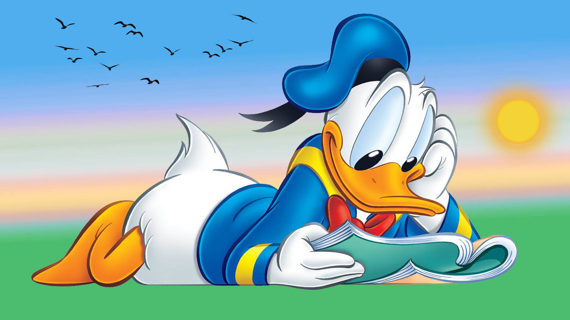 Donald Duck Reading Book Wallpaper
