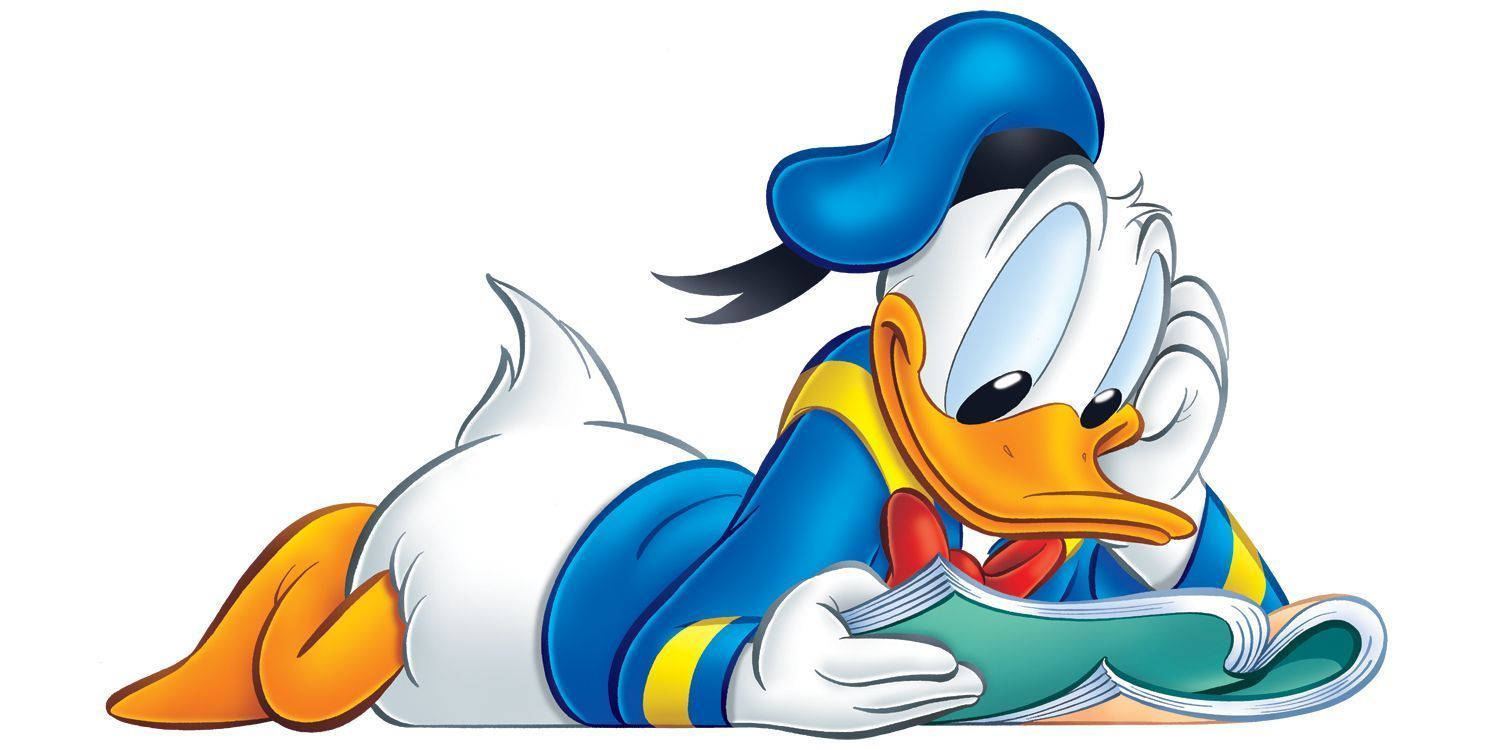 Donald Duck Reading Pose Wallpaper