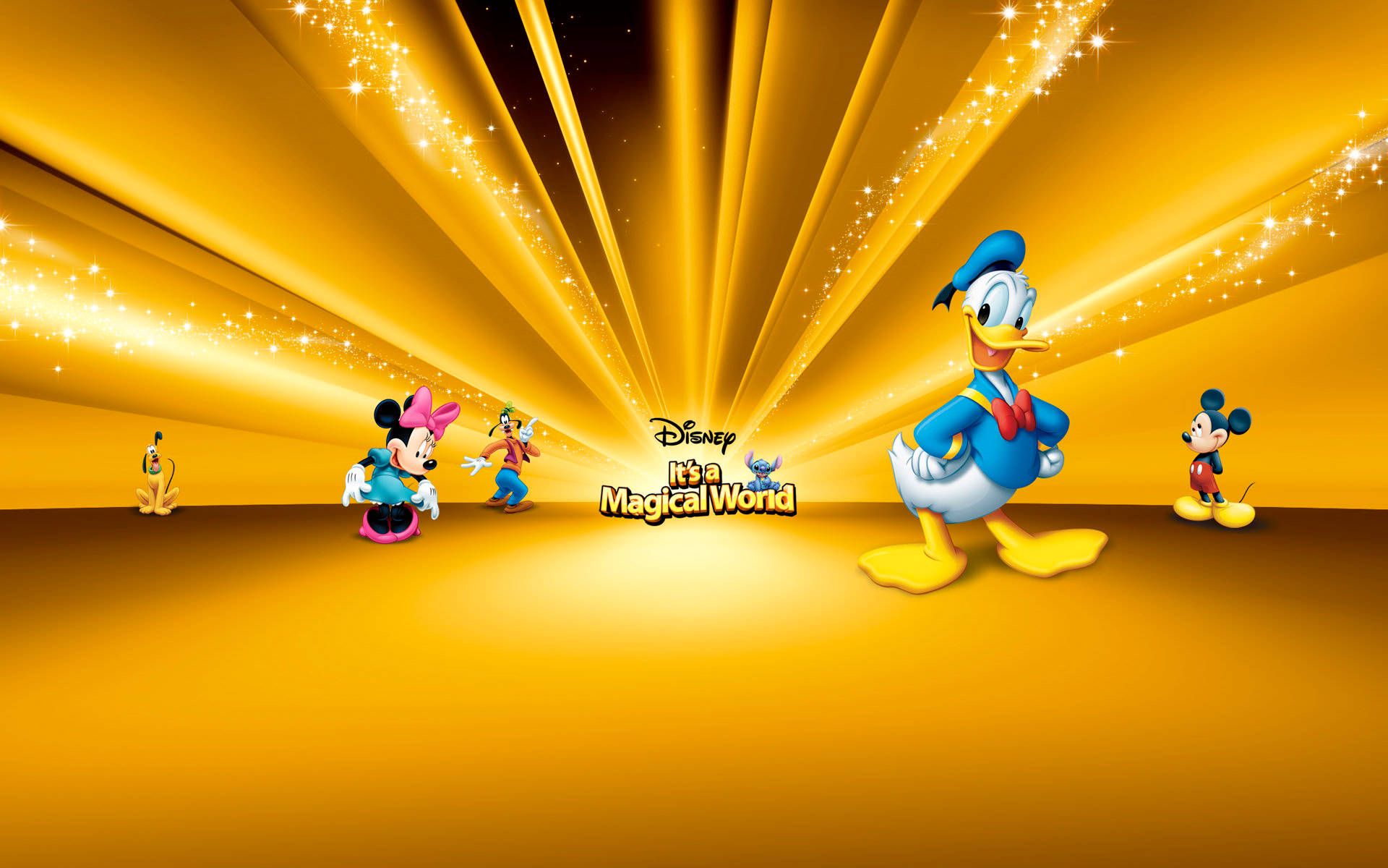 Donald Duck Yellow Rays Background Wallpaper