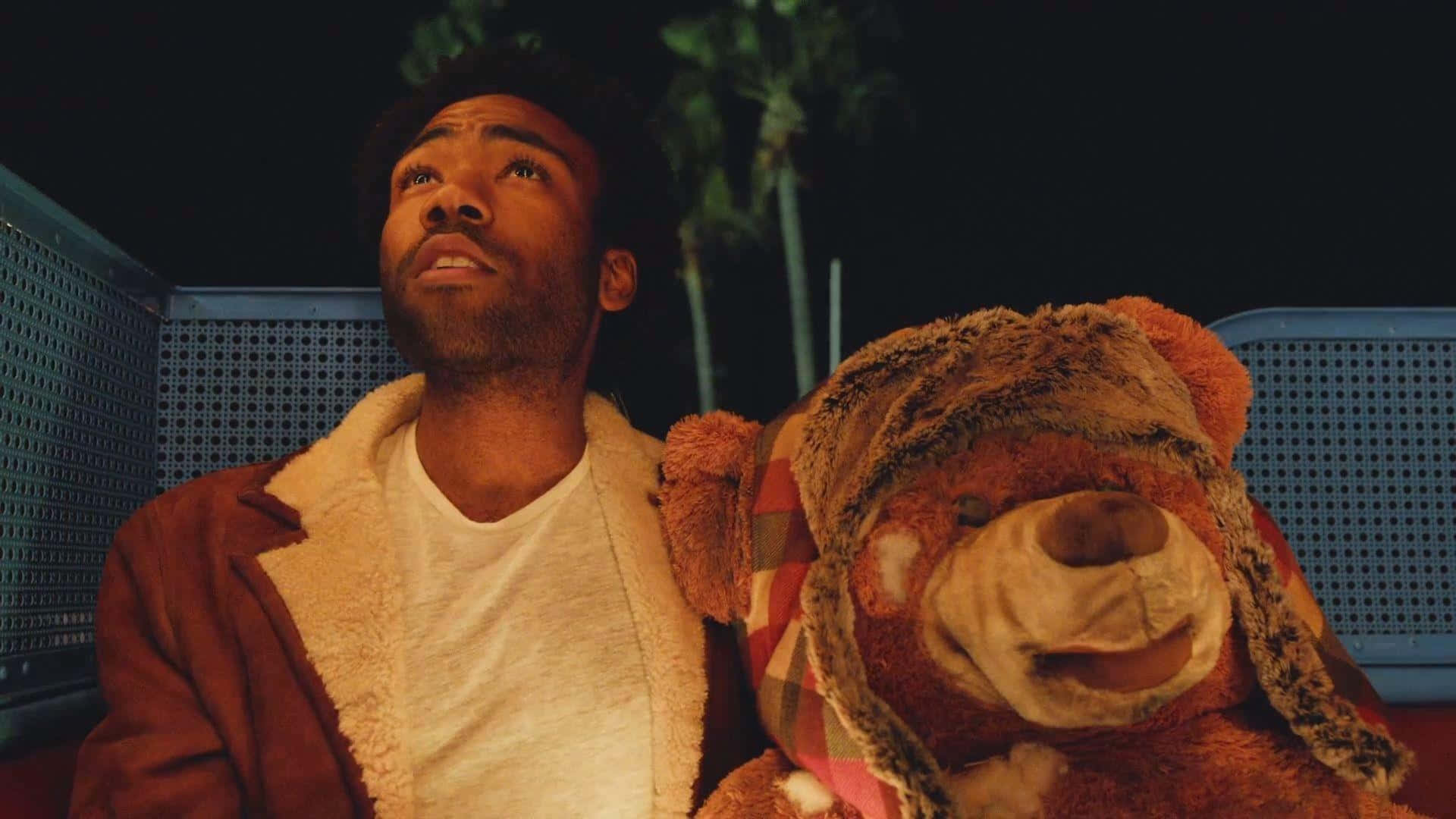 Donald Glover With Teddy Bear Wallpaper