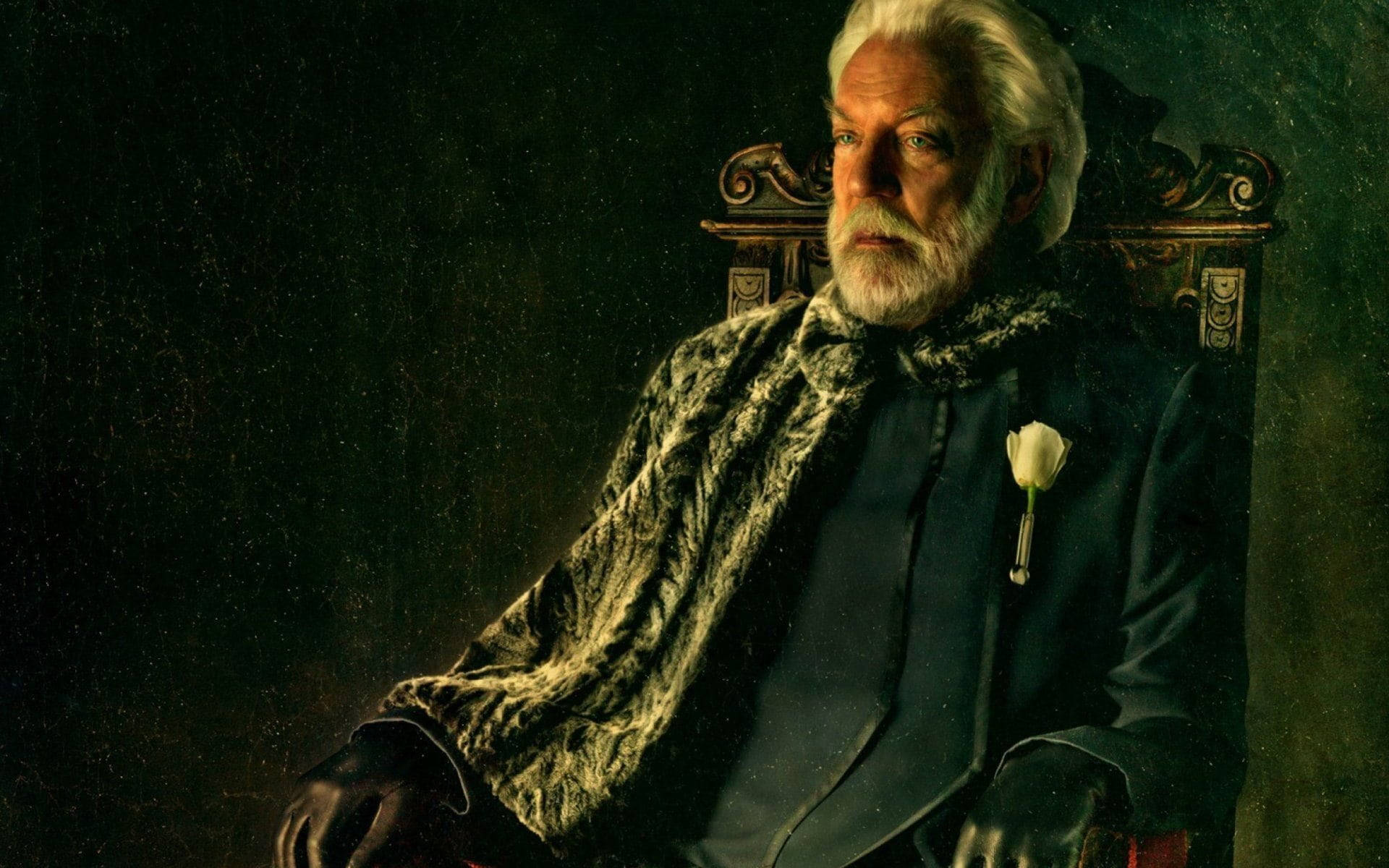 Donald Sutherland Som Præsident Snow i The Hunger Games. Wallpaper
