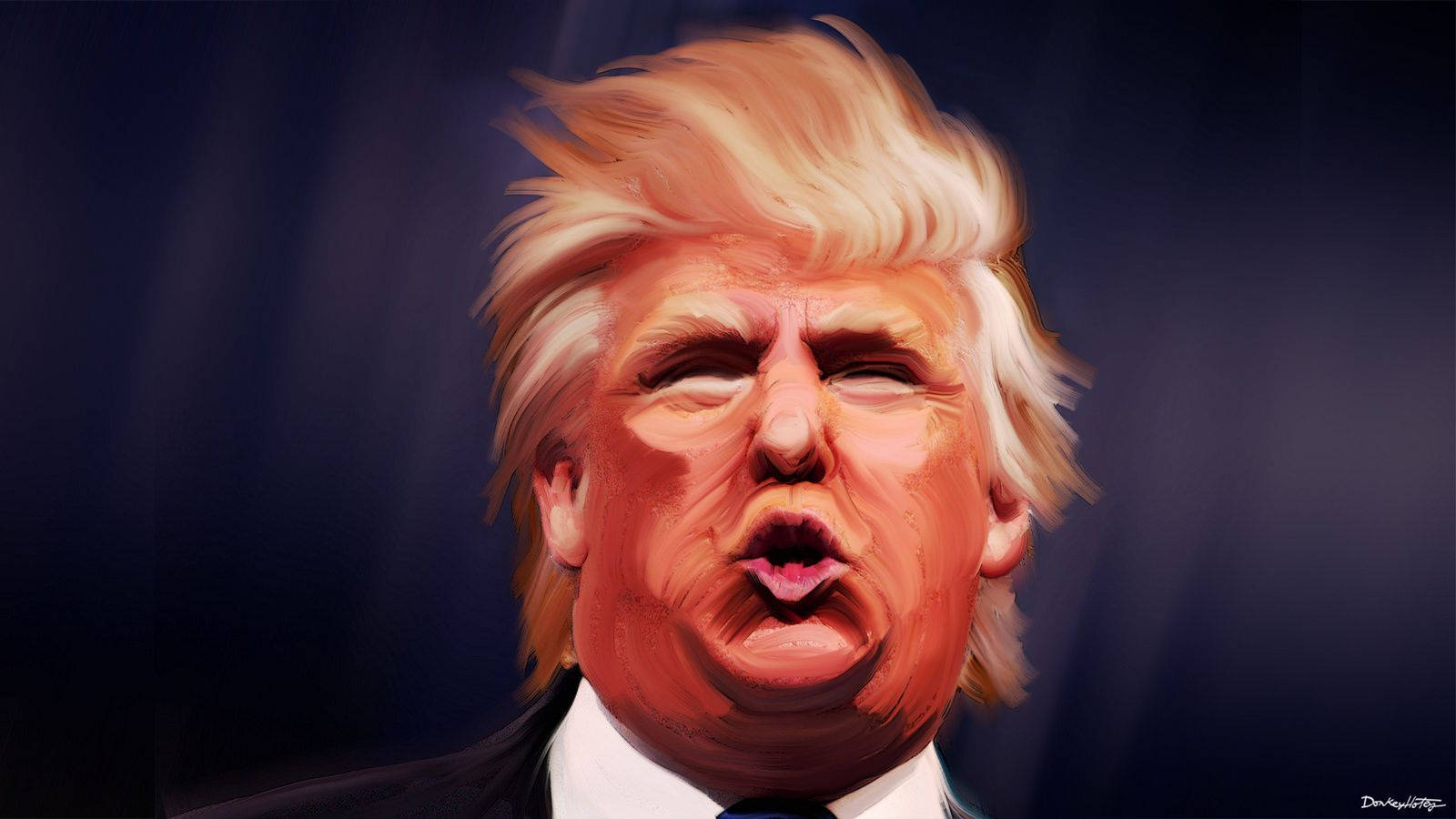 President Donald Trump rocks the duckface. Wallpaper