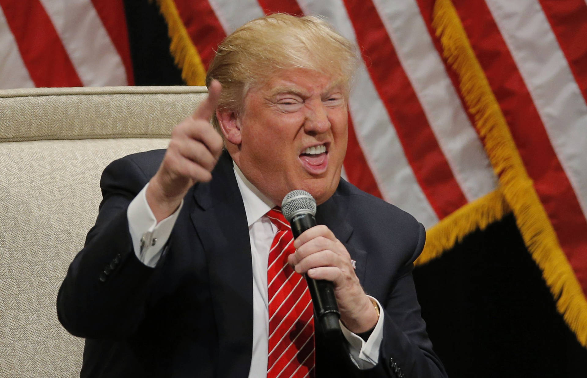 A Hilarious Expression: Donald Trump in a Lighter Vein Wallpaper