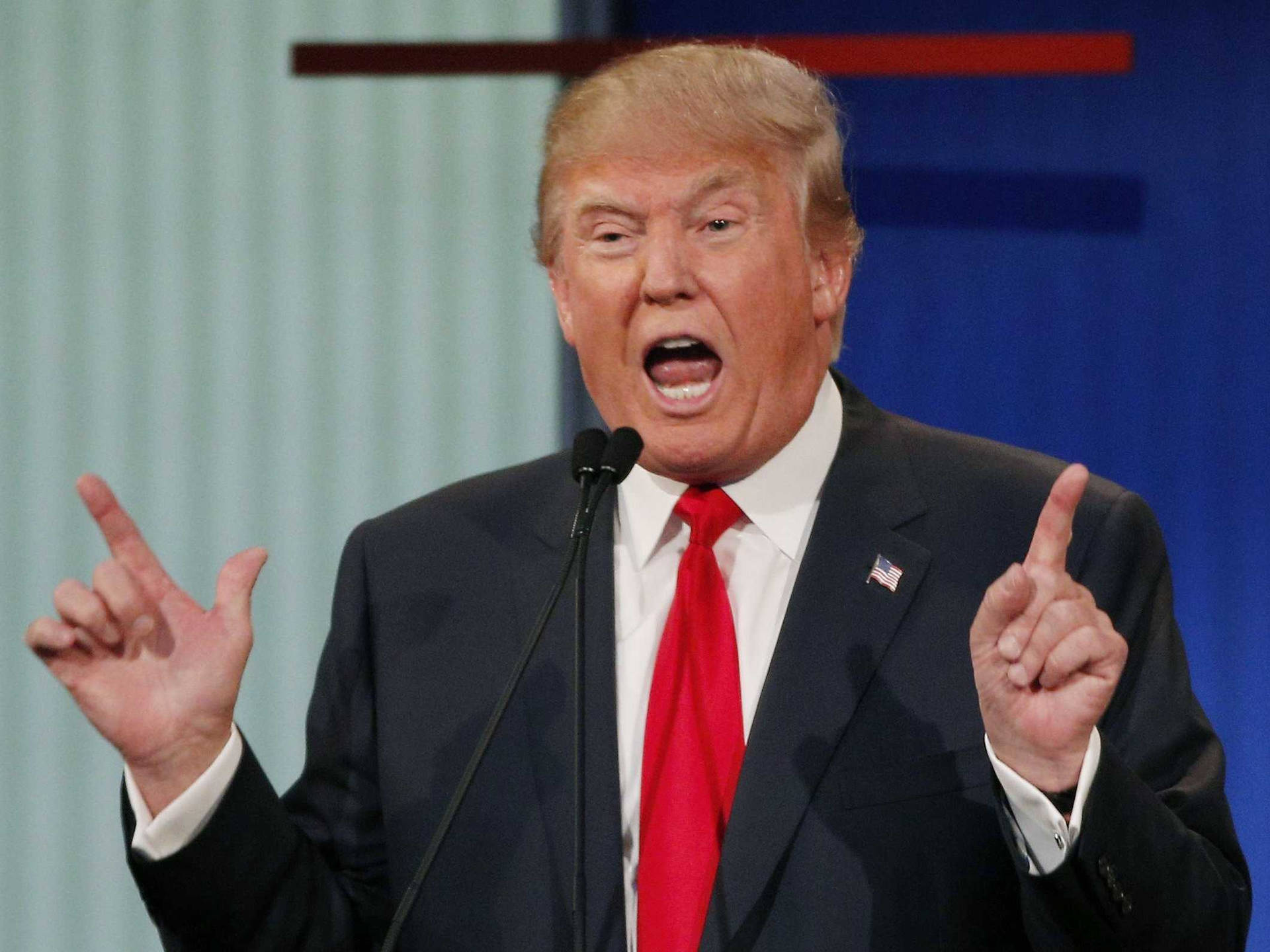 Donald Trump Raising His Fingers Wallpaper
