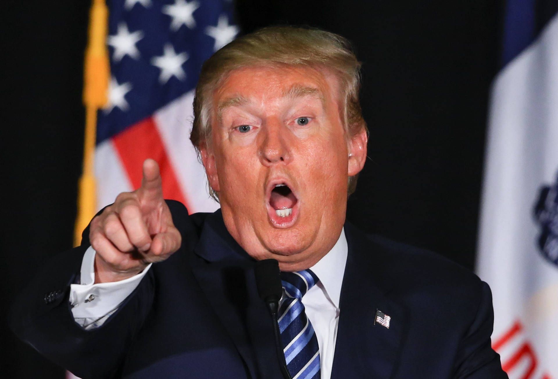 Donald Trump Shouting In Speech Wallpaper