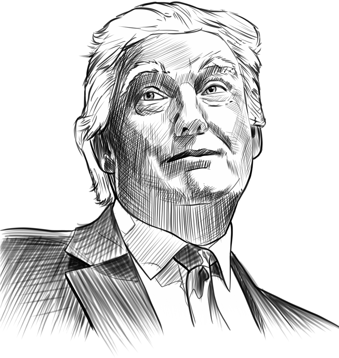 Donald Trump Sketch Illustration PNG