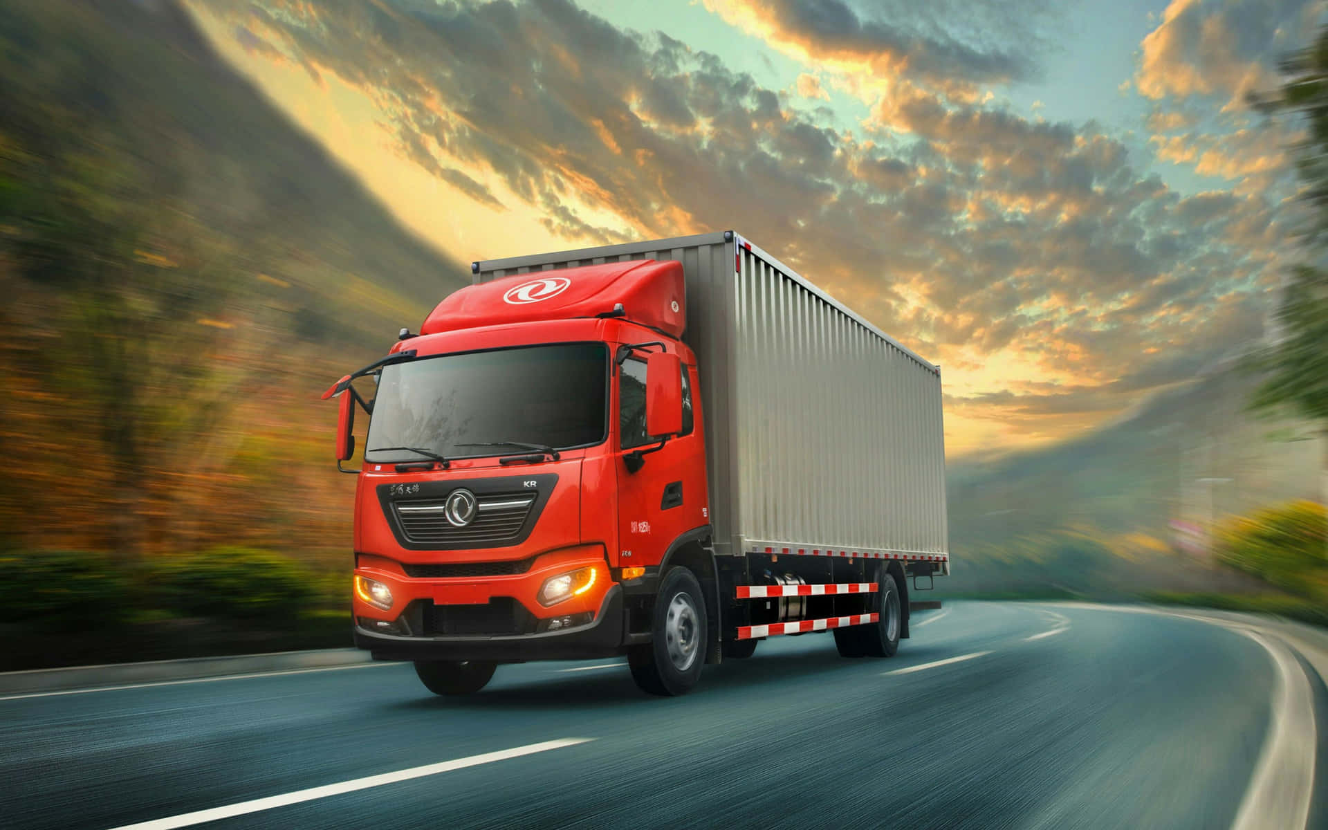 Dongfeng Heavy-Duty Truck on the Road Wallpaper