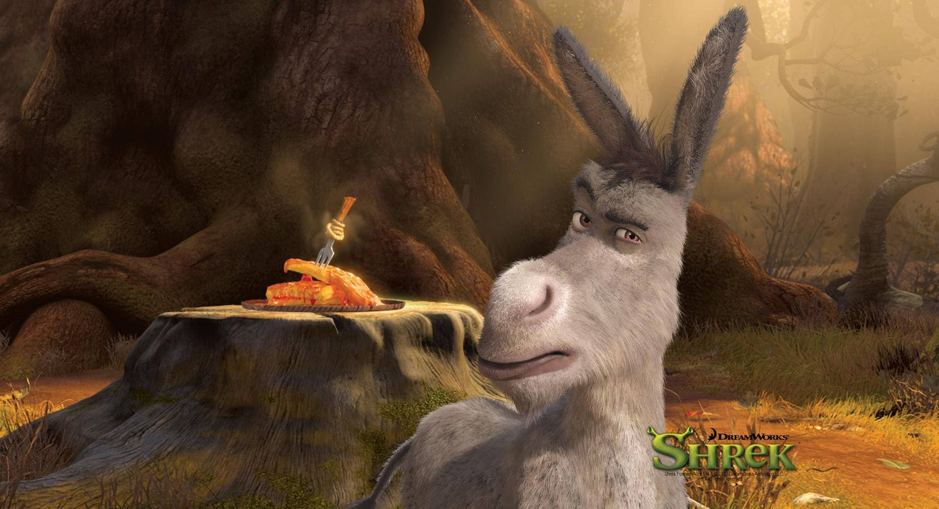 Donkey in a Magical Forest - A Still from Shrek 2 Wallpaper