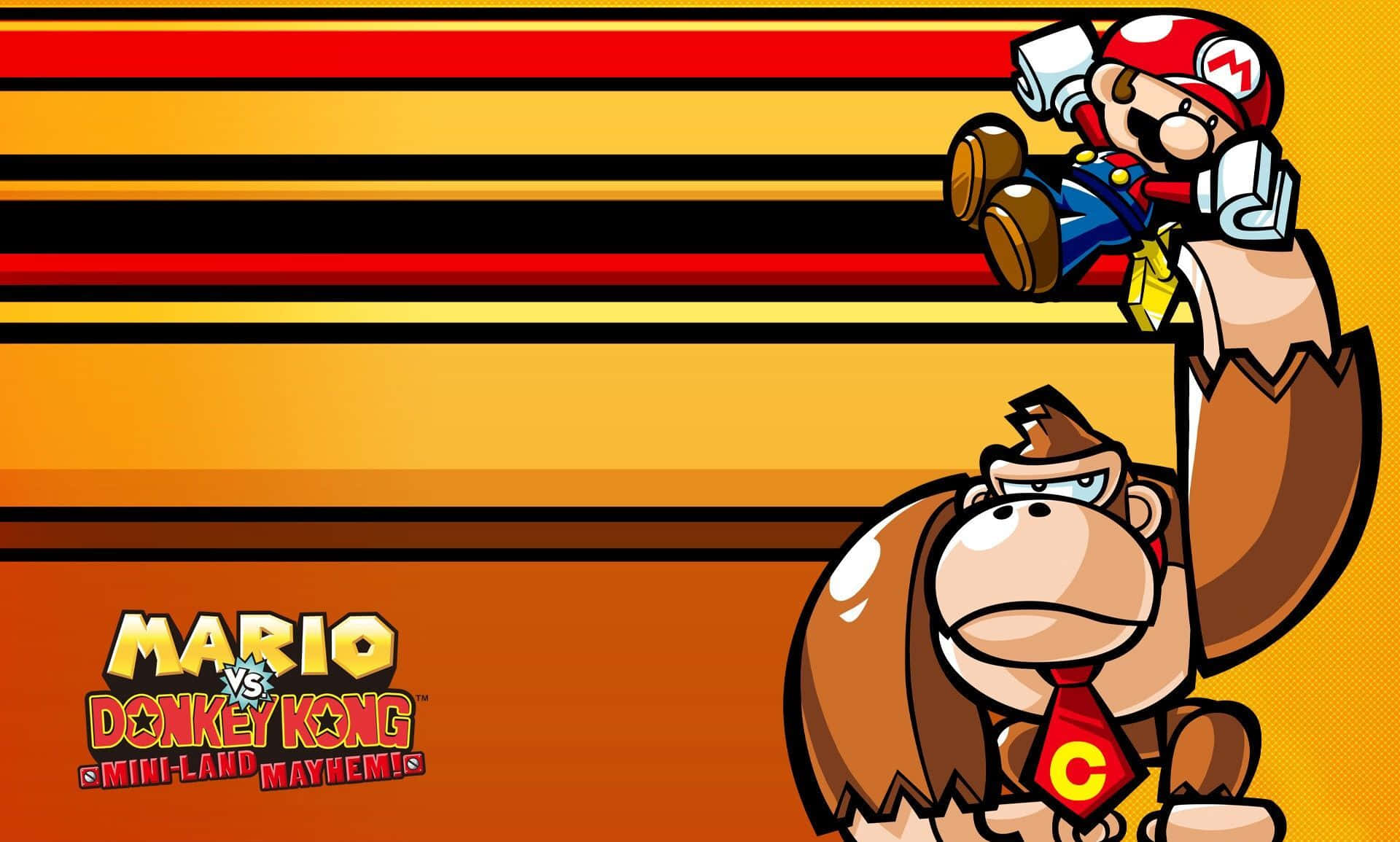 Donkey Kong dominating the game in a thrilling action-packed scene Wallpaper