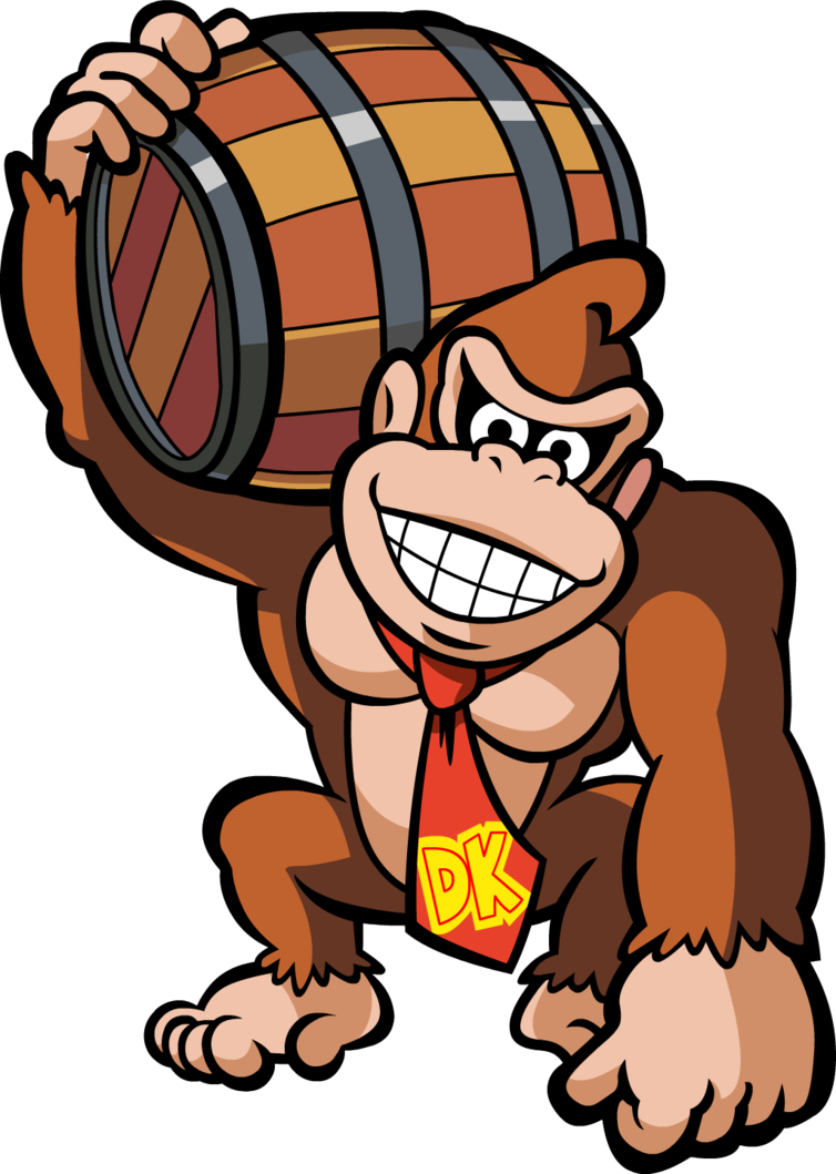 Donkey Kong Barrel Pose PNG