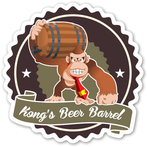 Donkey Kong Beer Barrel Sticker PNG