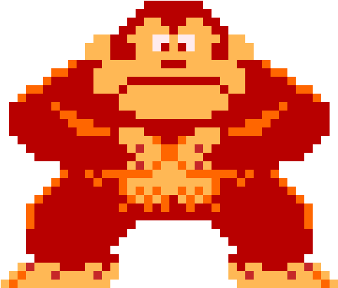 Donkey Kong Classic Pixel Art PNG
